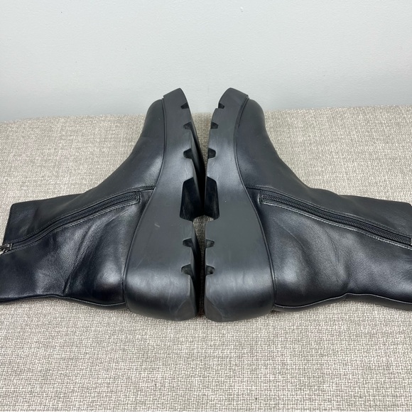 Naked Feet Xenus Platform Leather Boot Black Grunge Goth Size 8.5 Festival Chunk - Picture 9 of 14